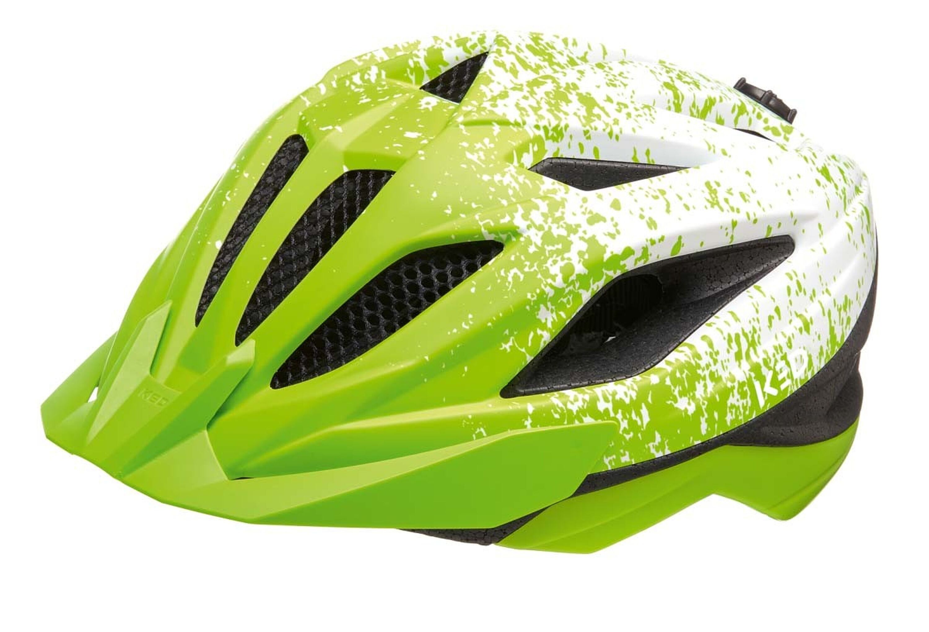 KED KinderhelmStreet Jr. Pro, lime green white matt