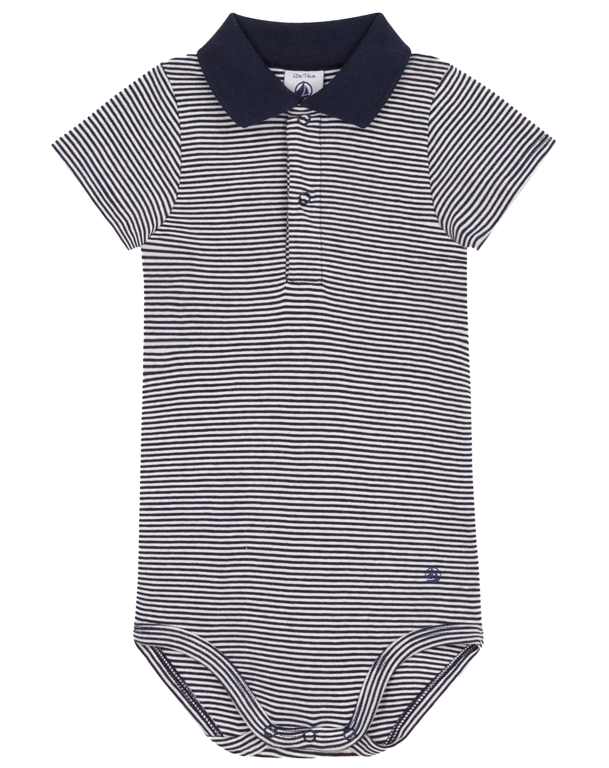 Kurzarm-Body POLO STRIPES in smoking/marshmallow