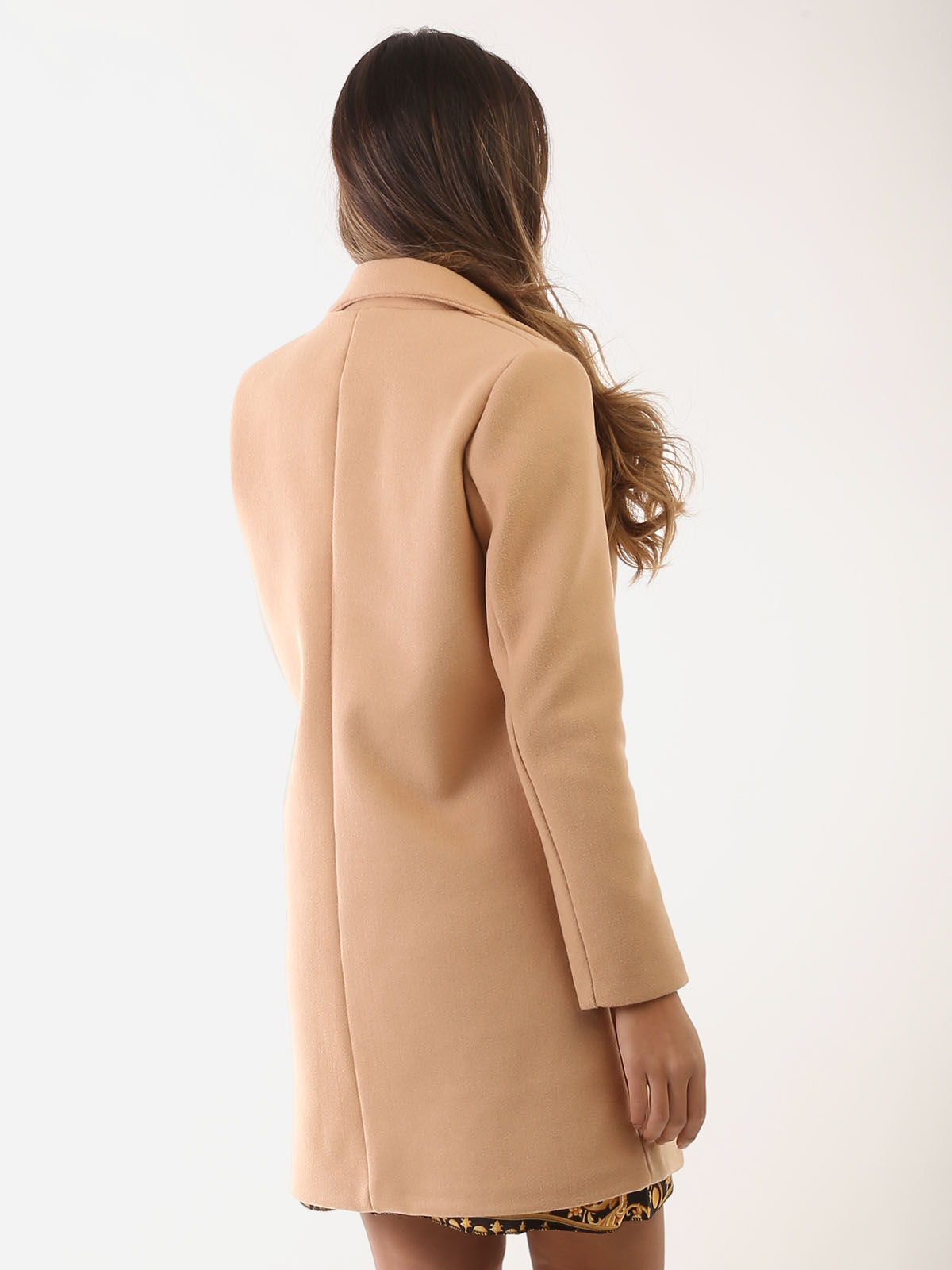 Manteau classique à bouton- Camel
