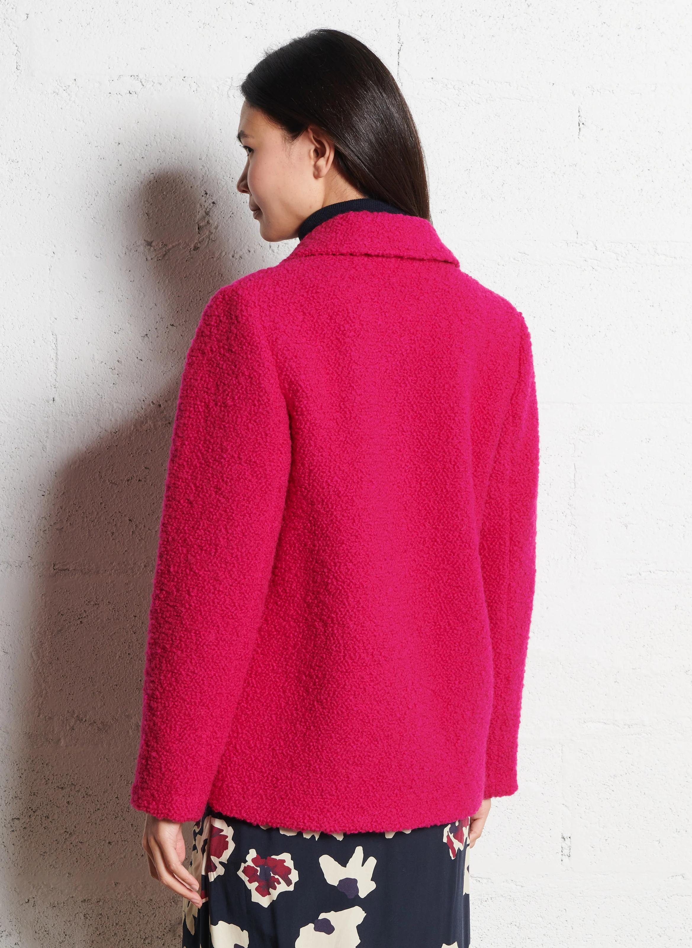 GOLTAN - Veste col classique en laine mélangée | Rose