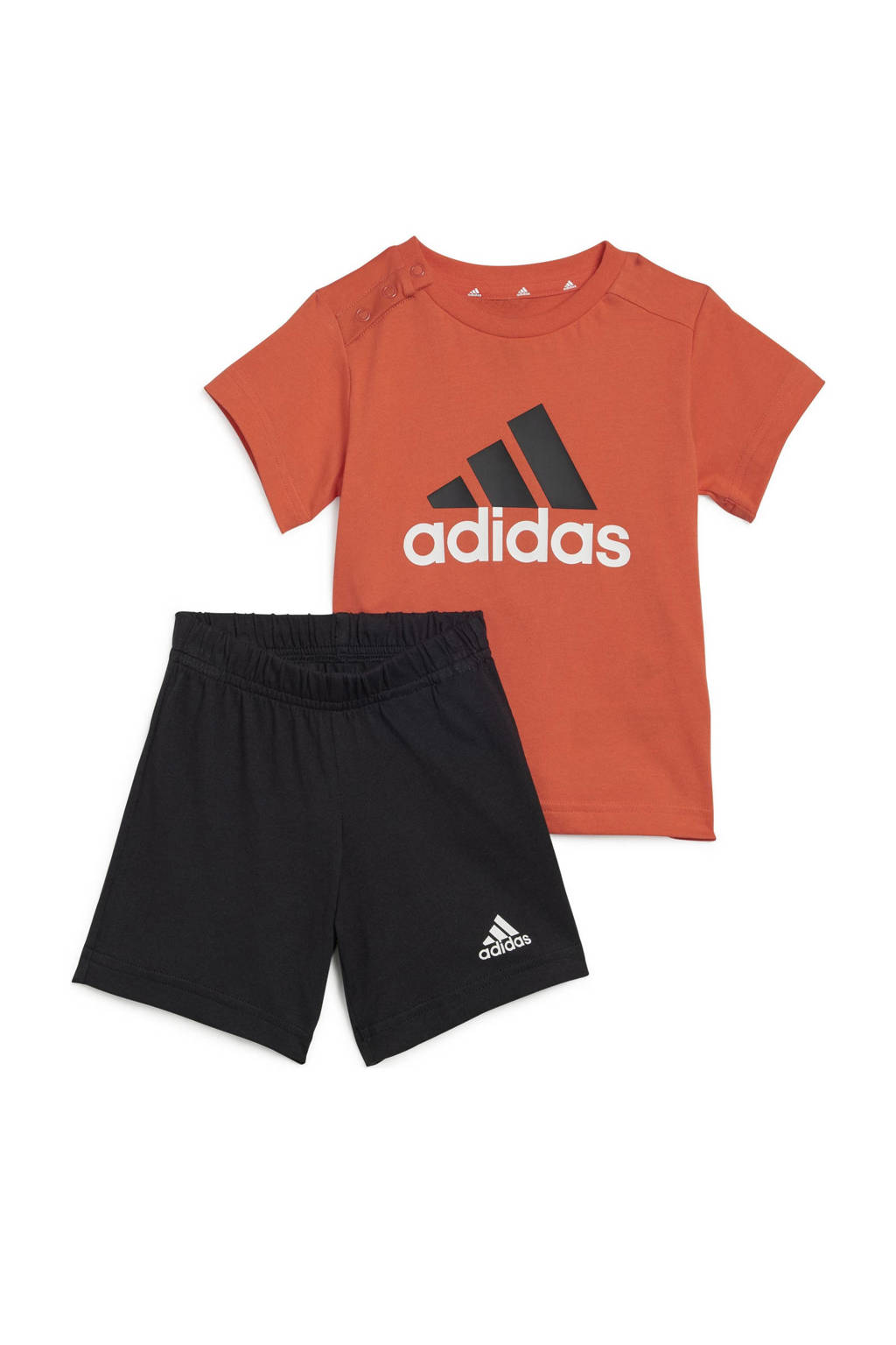 adidas T-shirt + short oranje/zwart