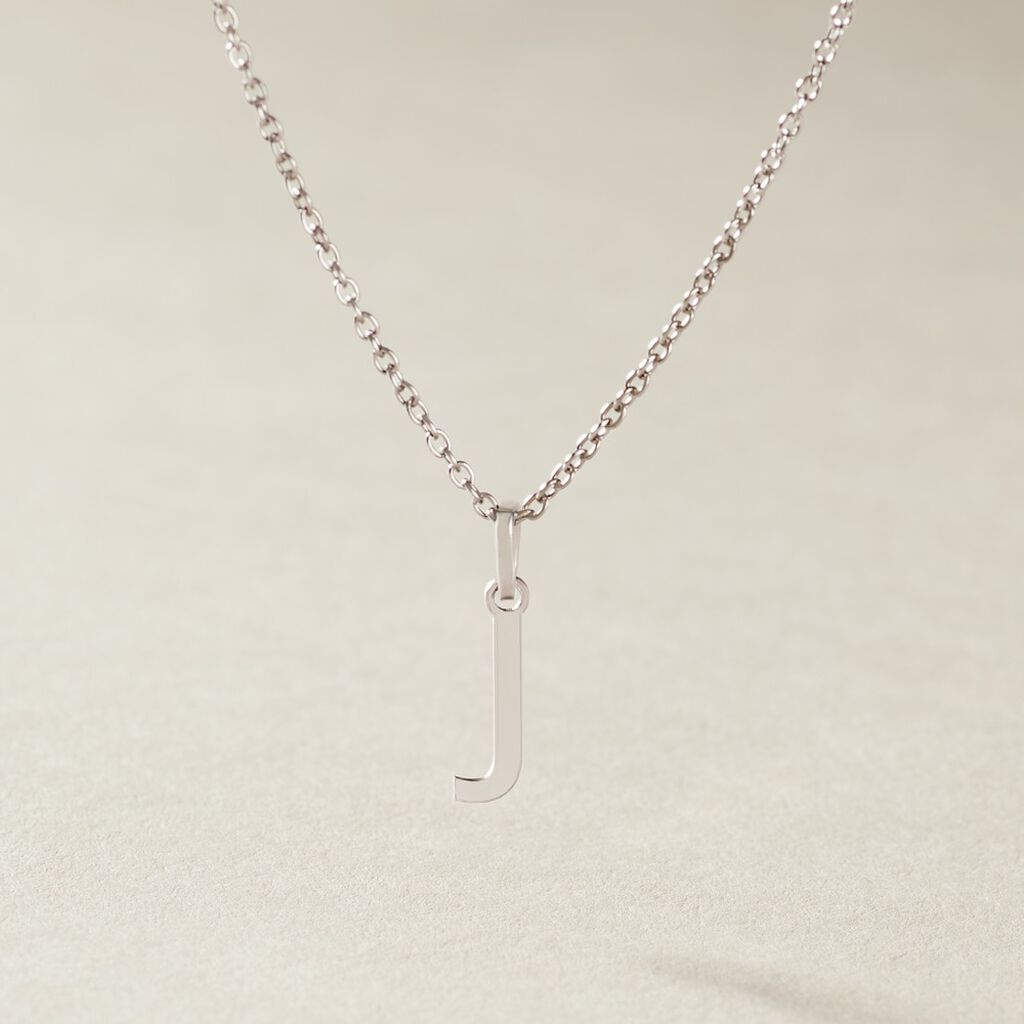 Pendentif Ionia Lettre Or Blanc