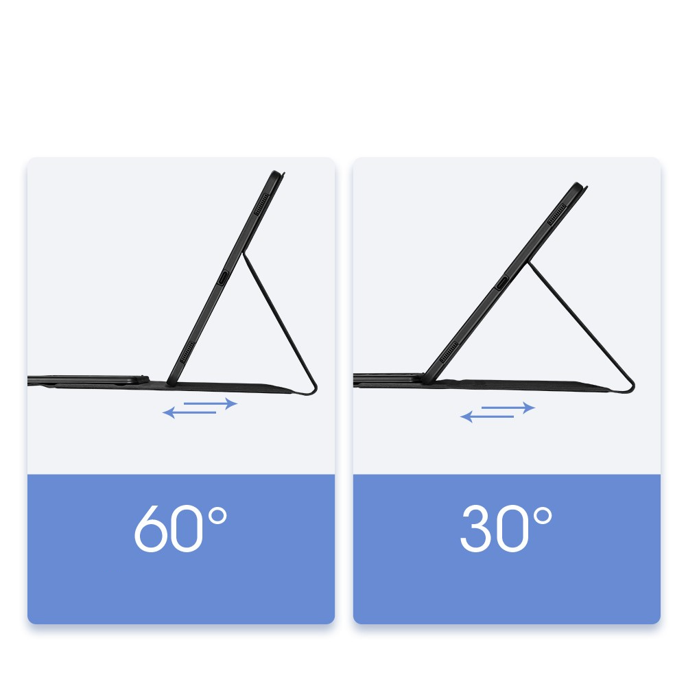 2in1 Samsung Galaxy Tab S8 Ultra Leder Schutz Tasche Smart Cover Magnetische Bluetooth Tastatur - Schwarz