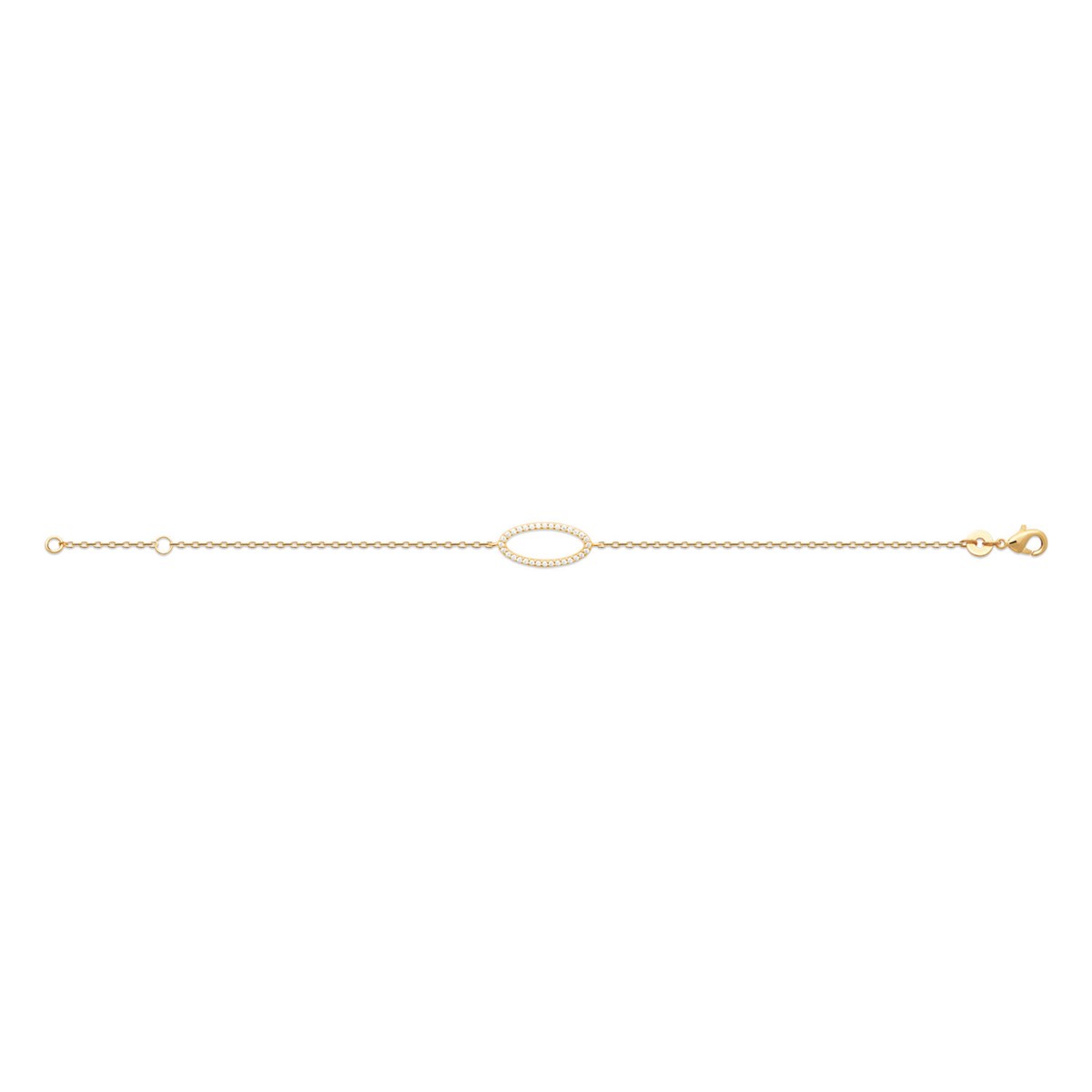 Bracelet Brillaxis ovale pavé plaqué or