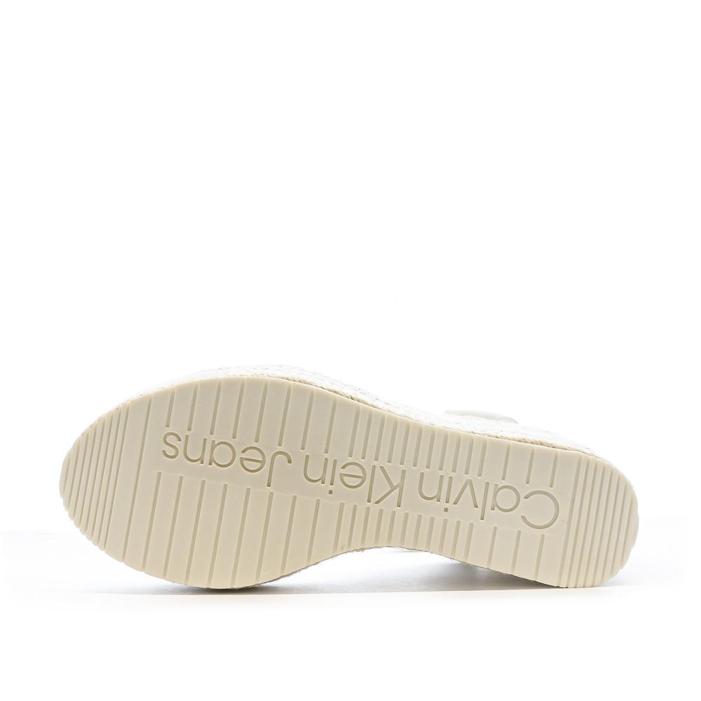 Calvin Klein Jeans Sandales Compensées Blanc Femme Calvin Klein Jeans Wedge Sandal