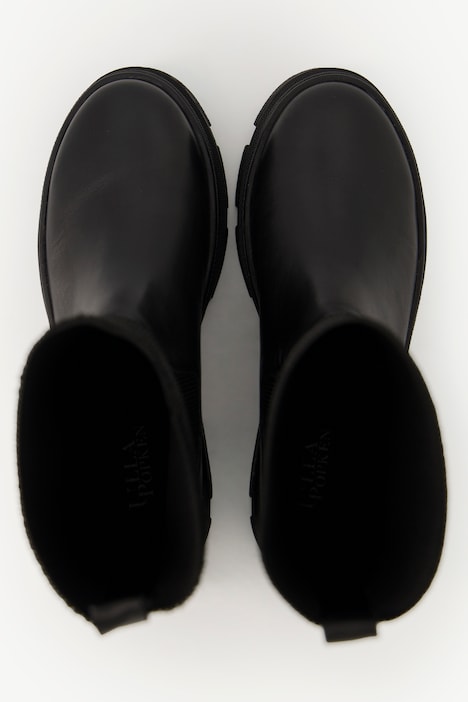 Leder-Boots, Elastikeinsatz, Fleecefutter, Weite H