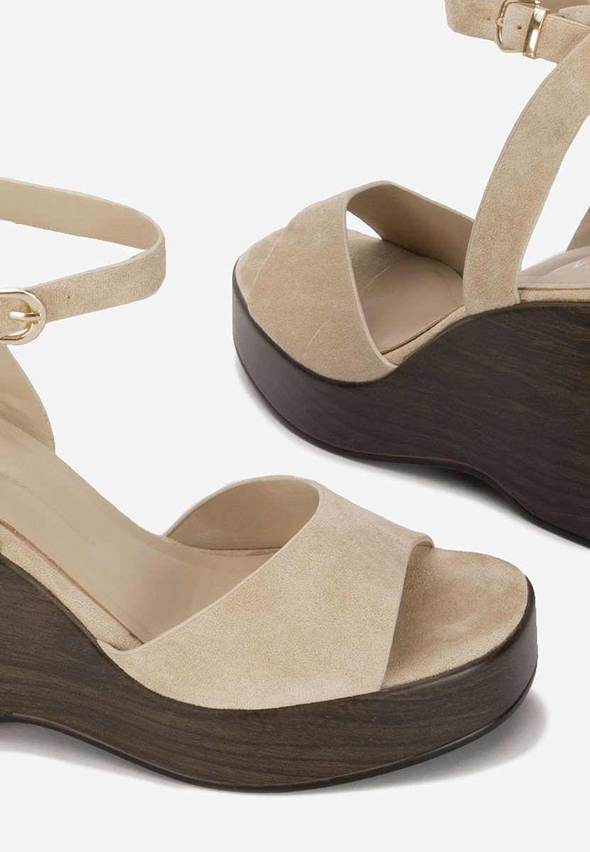 Sandales à plateforme beige Febiana