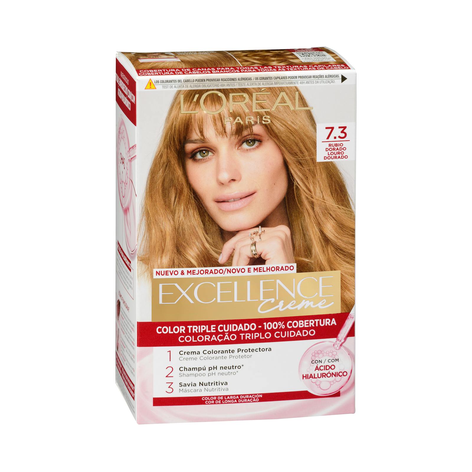 Coloration permanente 7.3 blond doré Excellence Crème