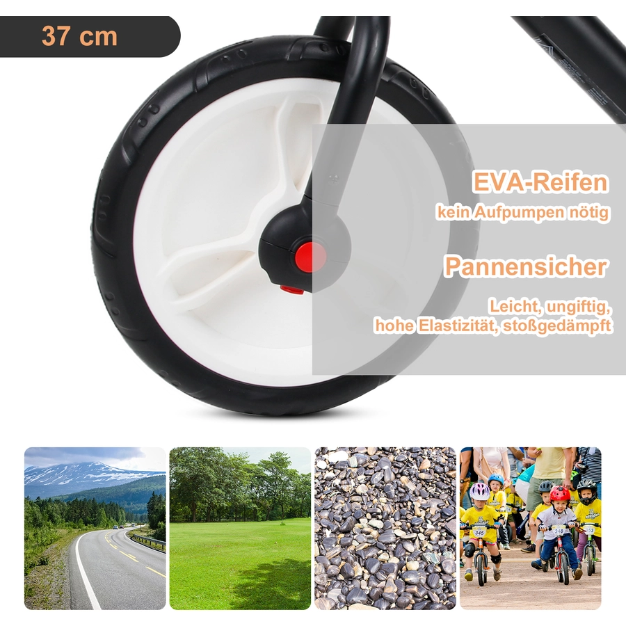 HOMCOM 2-in-1 Kinderfahrrad schwarz