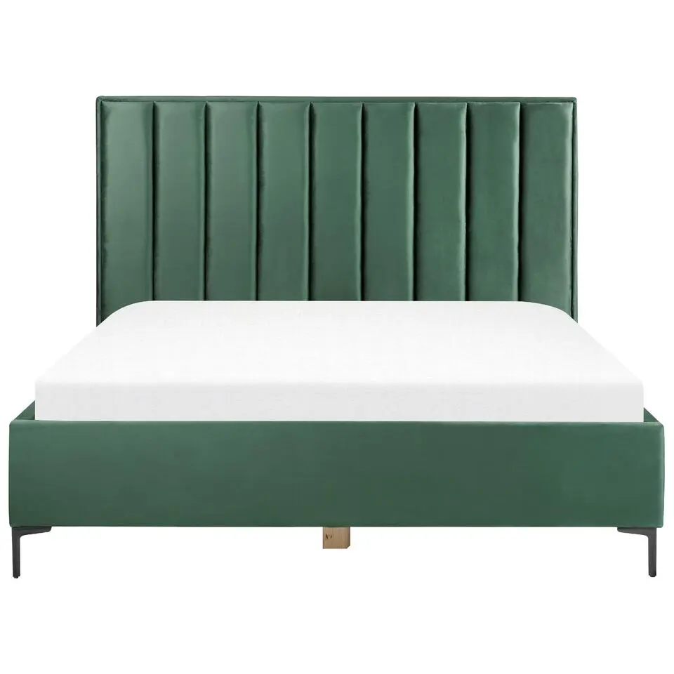 SEZANNE - Bed met opbergruimte - Donkergroen - 180 x 200 cm - Fluweel