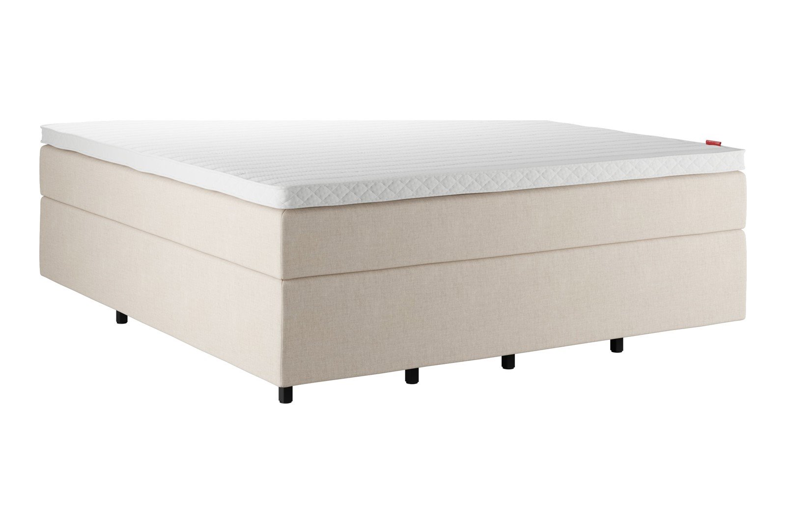 Sensitive 600 Kontinentalseng 180x210 cm Tekstil Sesam 37 Medium/Medium m/Superior latex overmadrass og Float ben 16 cm, Sengegavl selges separat