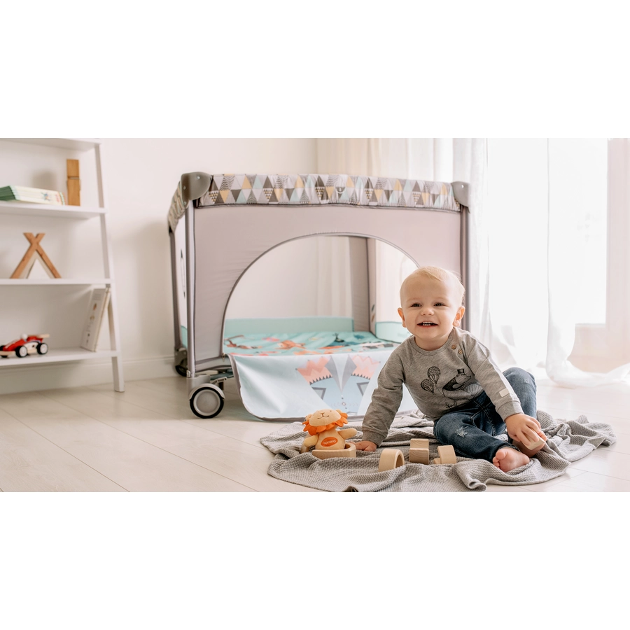 lionelo Laufstall Lene Grey Scandi