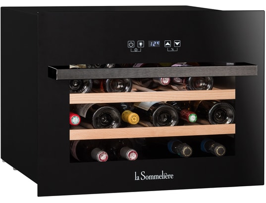LA SOMMELIERE - Cave à vin encastrable de service LSBI28B, 28 bouteilles, Niche de 45 cm,