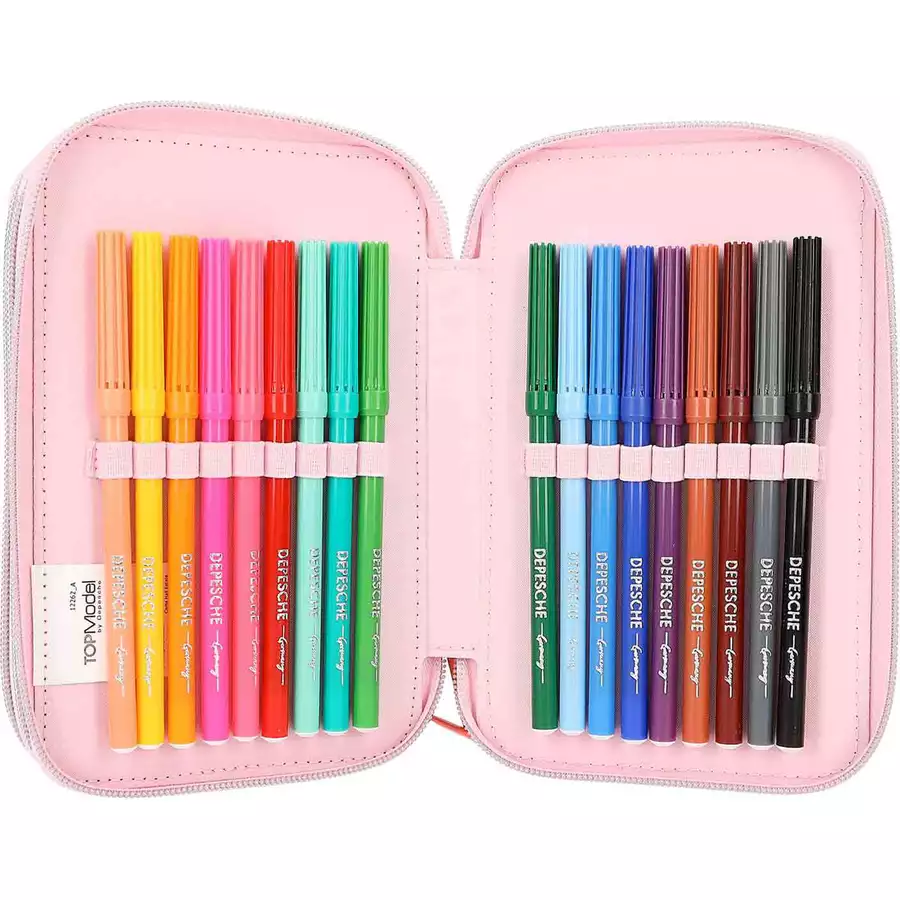 Depesche Federtasche inkl. Stifte TOPModel 21 x 9 x 7 cm pink