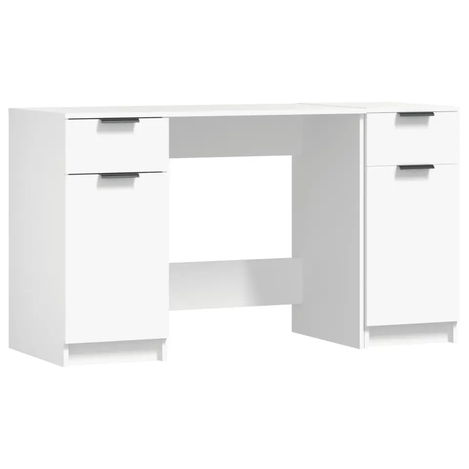 vidaXL - Bureau - Wit - Bewerkt hout