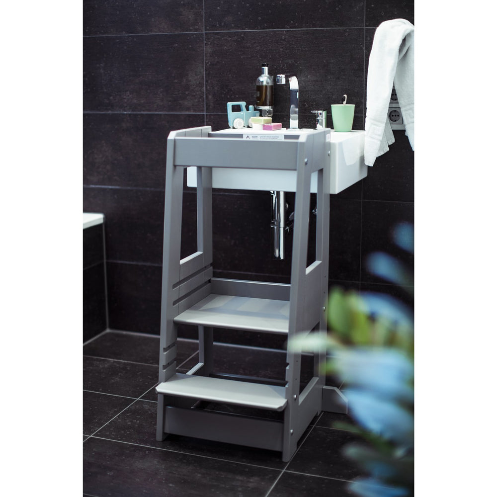 Køb tiSsi® Stormy Grey Laquer Felix Læringstårn Massiv Bøg