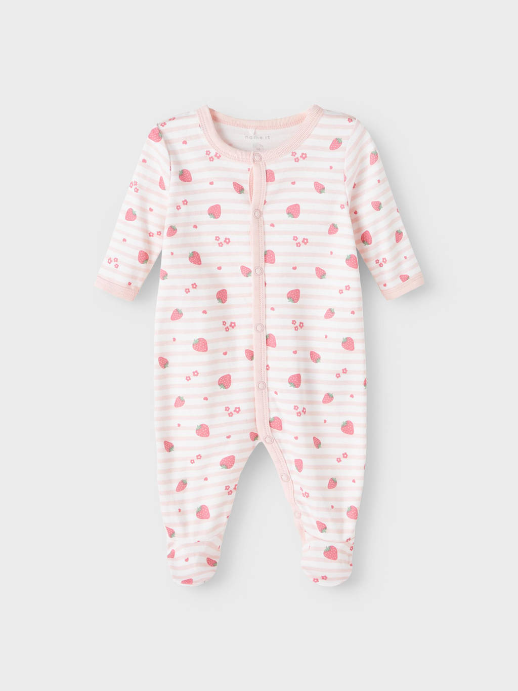 NAME IT baby pyjama NBFNIGHTSUIT - set van 2 roze/wit
