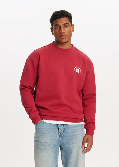 Sweater met print customs rood (ROO)