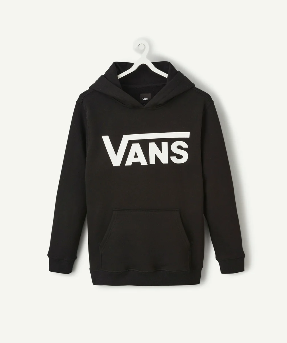 VANSSWEAT À CAPUCHE CLASSIC NOIR AVEC LOGO BLANC