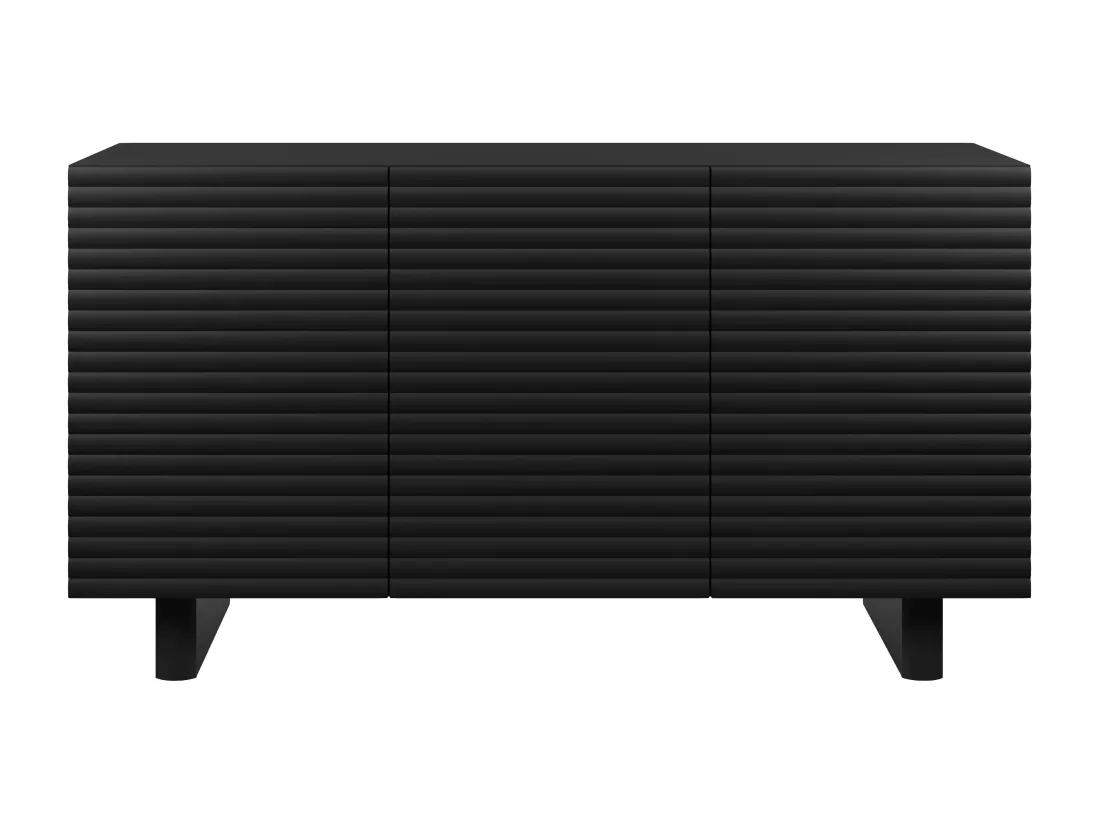 Buffet avec 3 portes en MDF - Noir - LUDIMA