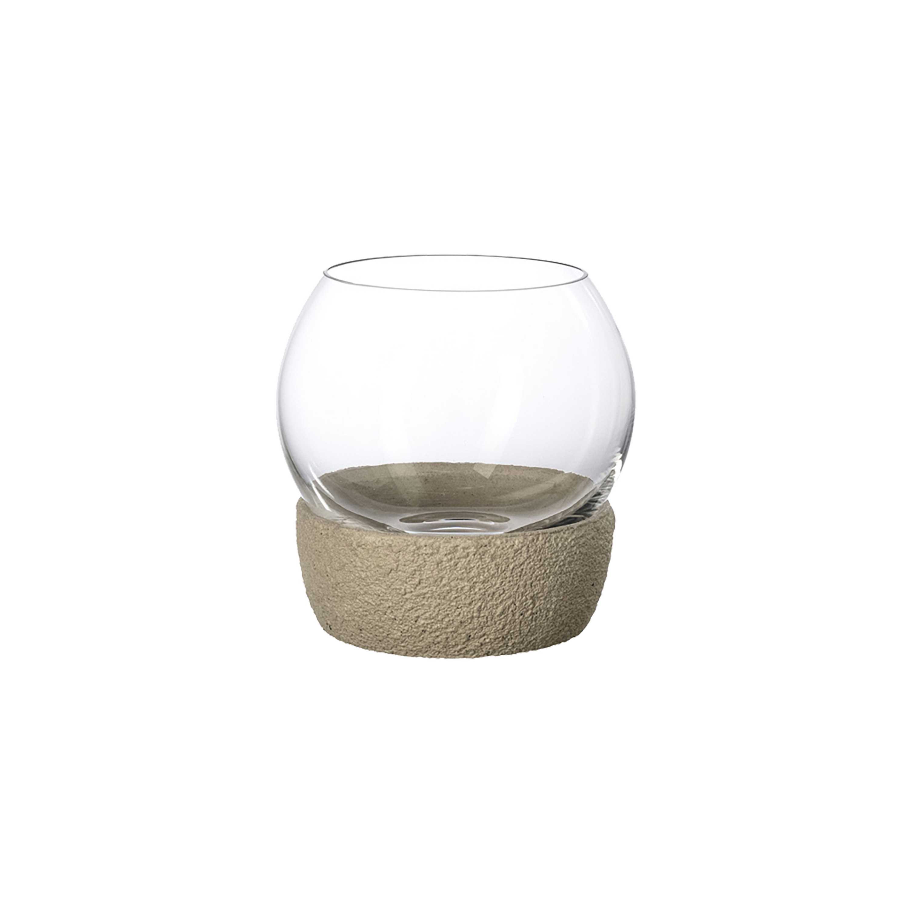 Perlemor Tealight holder Beige, 4.4'' x 4.5''