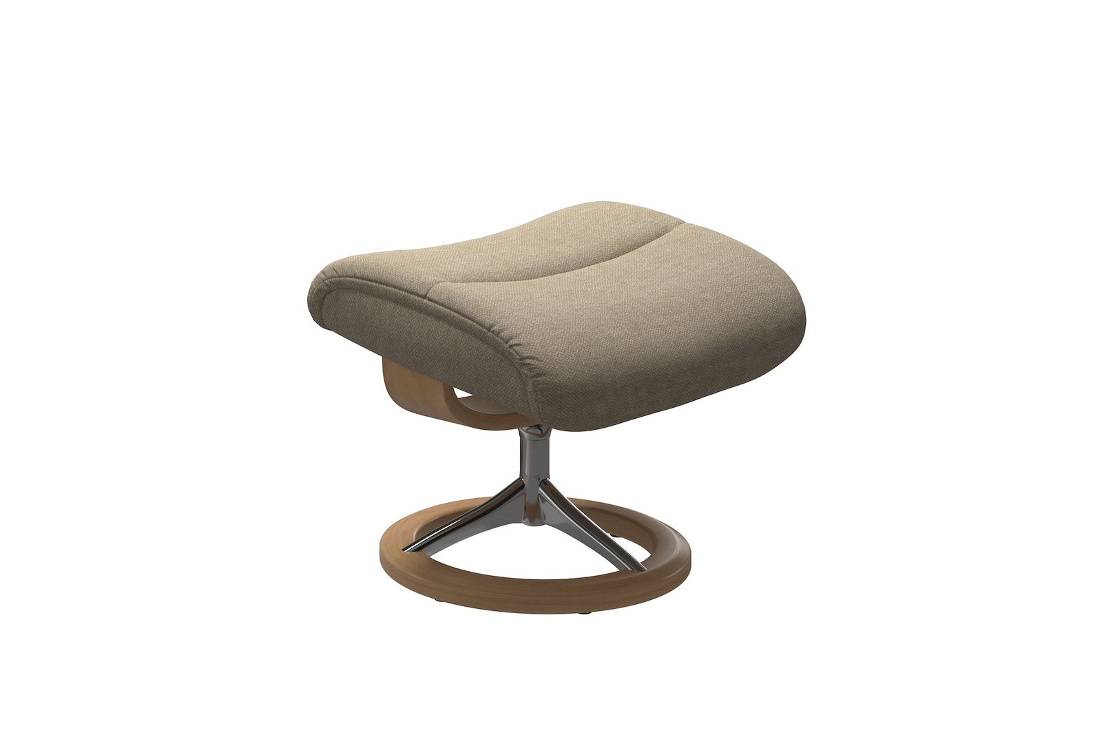 View (M) krakk Tekstil Peony Beige - Signature Chrome - Eik