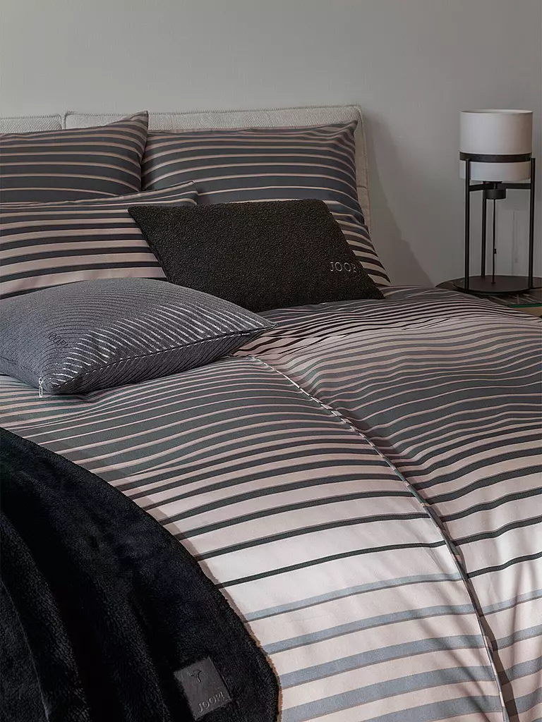 JOOP Satin Bettwäsche SHUTTER 2x70x90cm/200x200cm Stone grau