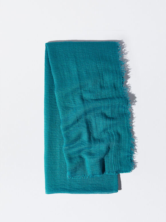 Pashmina enrugada - Azul