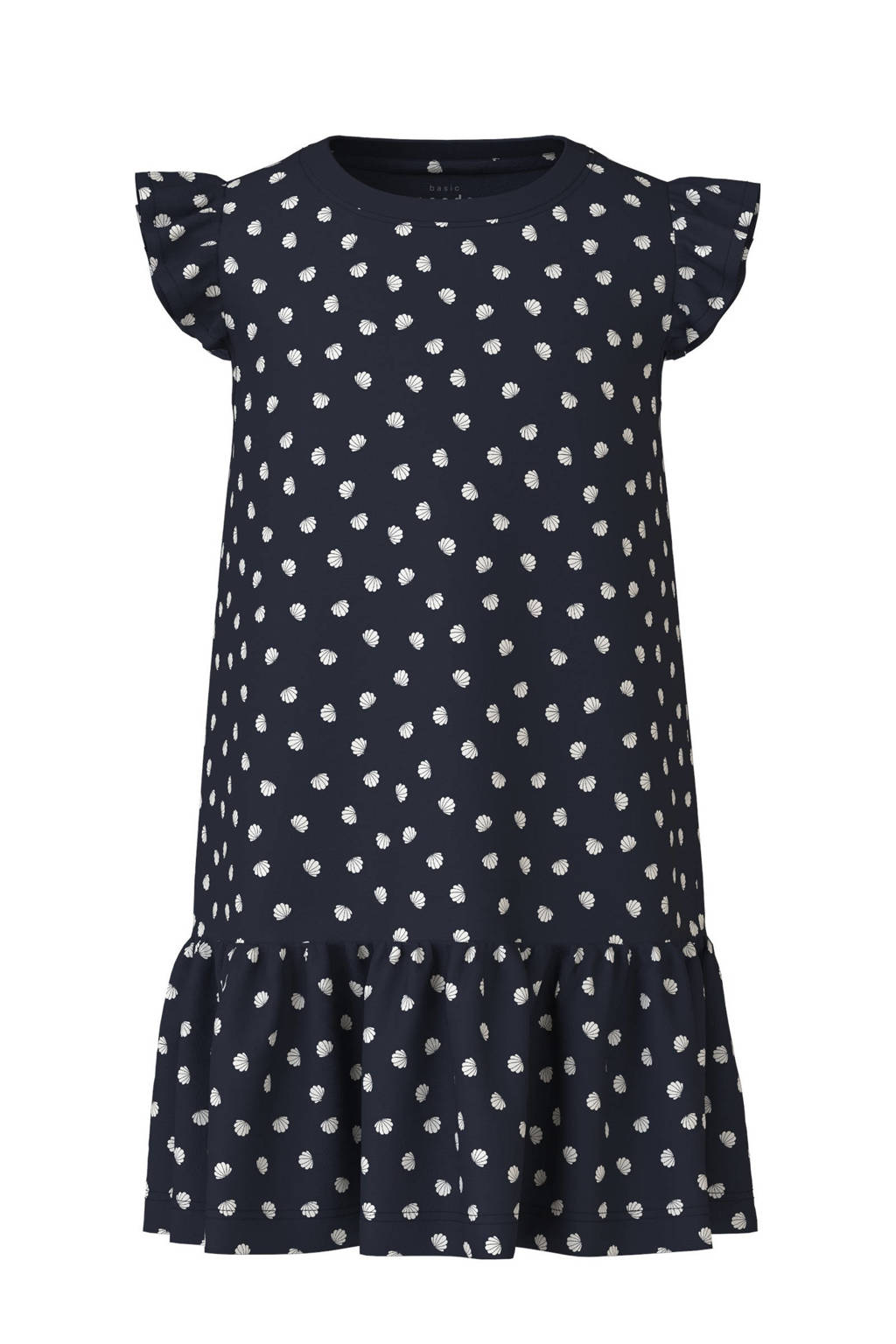 NAME IT jurk NMFVIDA - set van 2 met all over print roze/donkerblauw