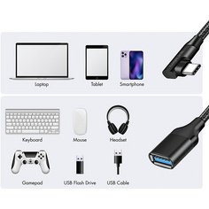 Câble adaptateur USB 3.2 Gen2, USB-C - USB-A, 0,2 m