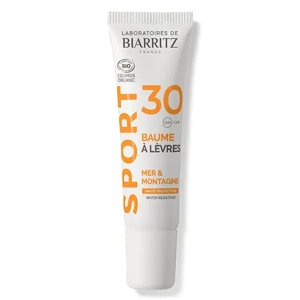 Laboratoires de Biarritz Sun Care Sport protetor labial FPS30 orgânico 15ml