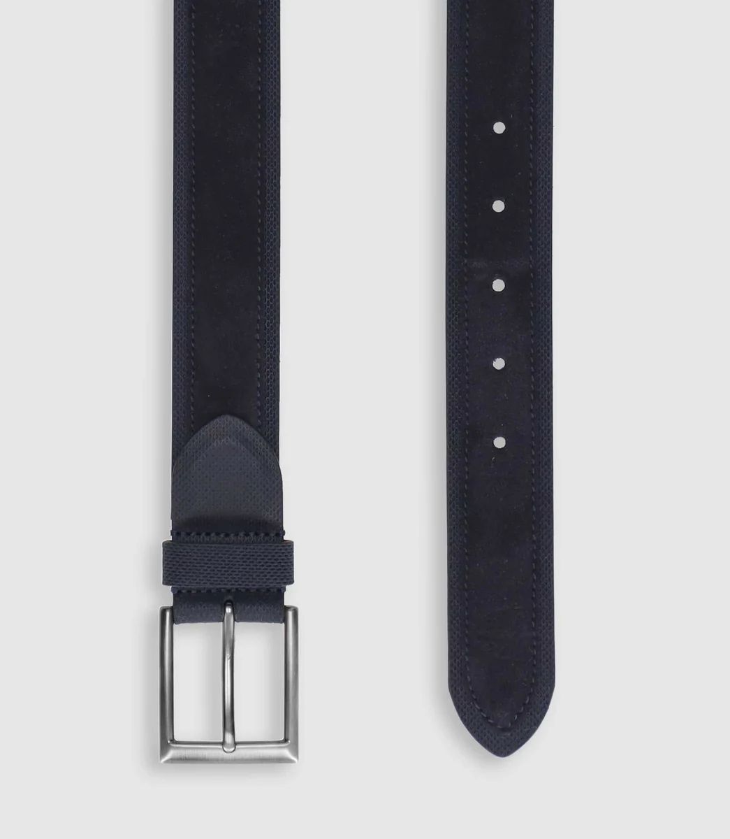 Ceinture 35mm en cuir marine CYANG
