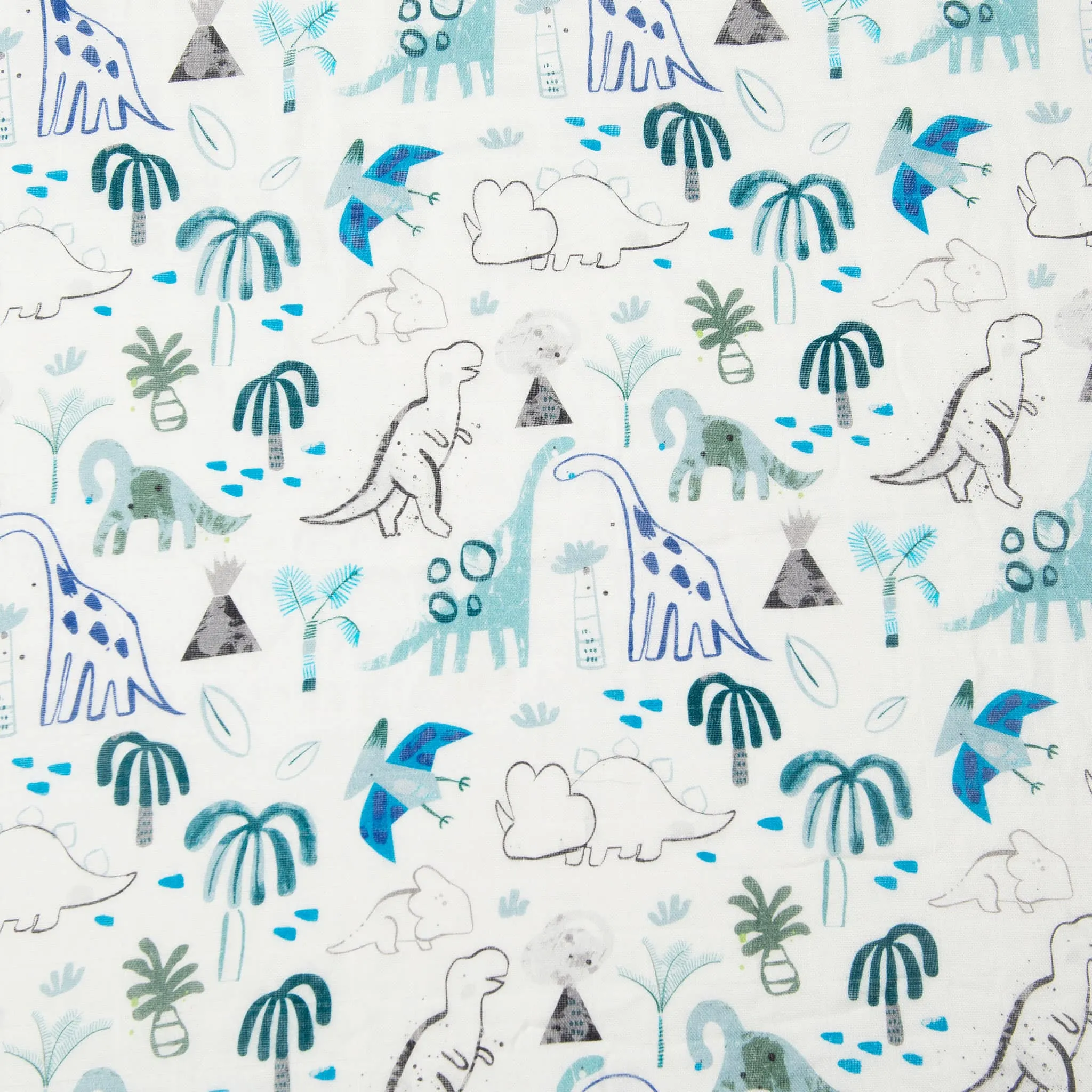 Loulou Lollipop Drap Contour pour Lit de Bébé - Mousseline Bambou Dinosaures