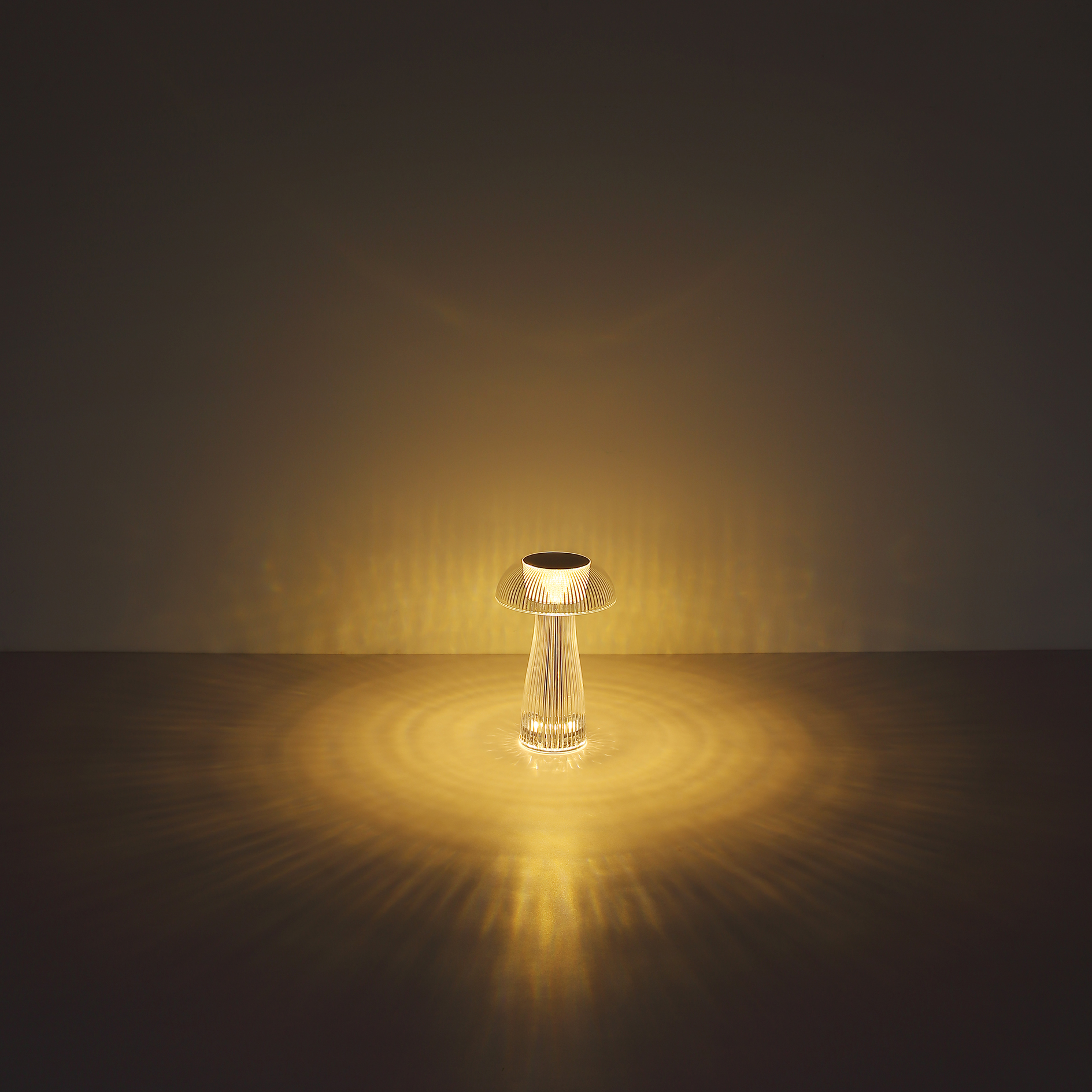 LED-Tischleuchte - klar - Kristalleffekt - Touch Dimmer