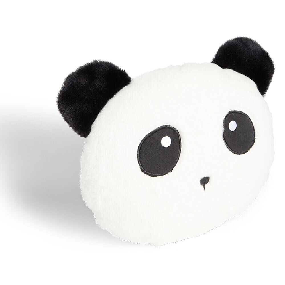 Coussin tête de koala polyester noir et blanc Ø33cm