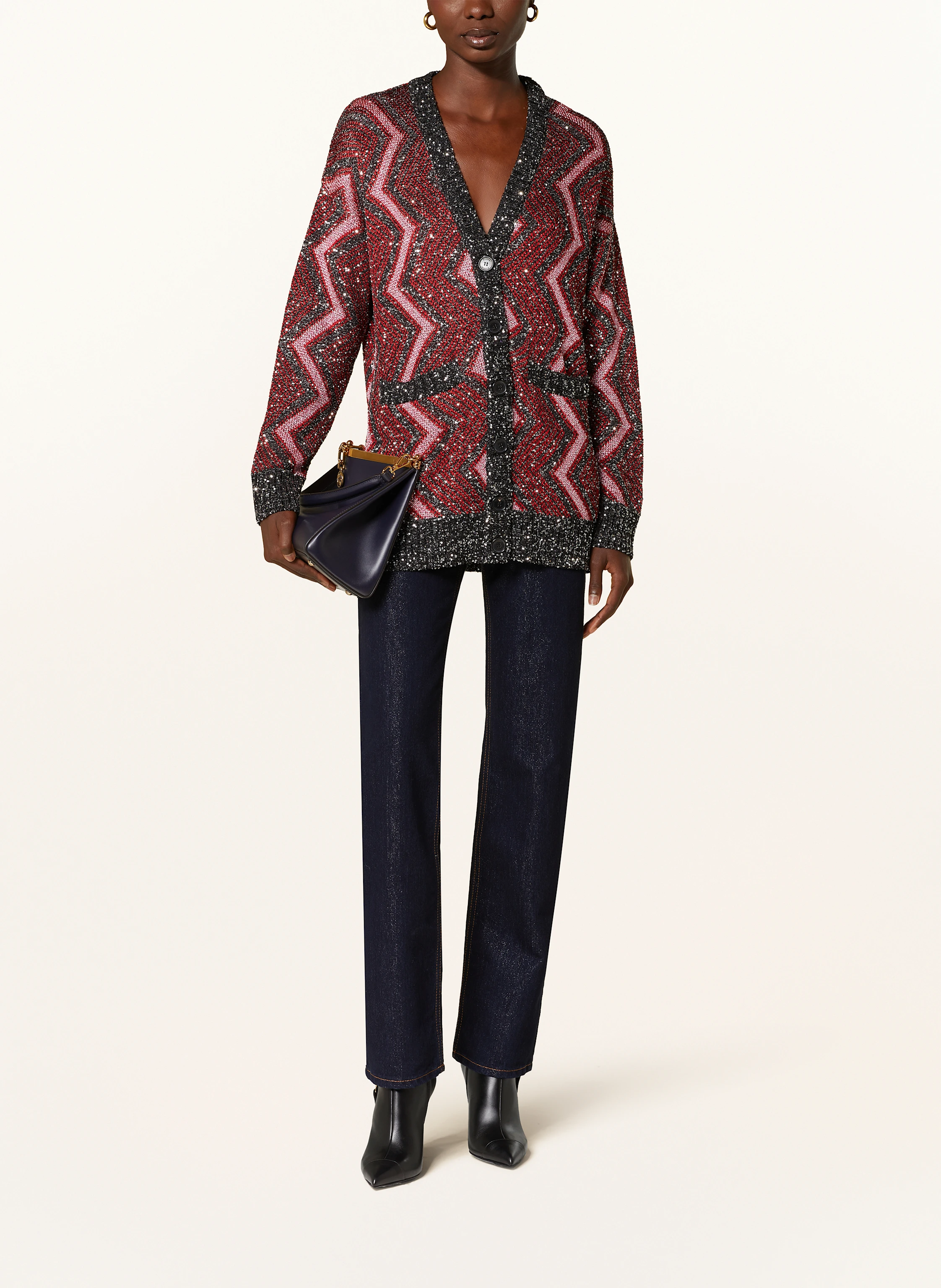 MISSONI Strickjacke mit Pailletten und Glitzergarn