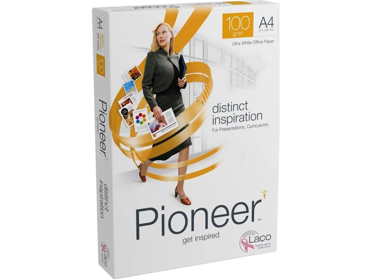 Kopipapir Pioneer A4 hvid 100g - (250 ark)