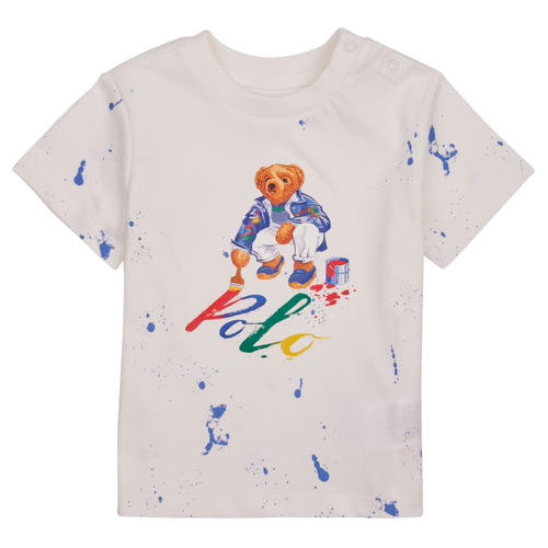 Polo Ralph Lauren - BEAR SS CN-KNIT SHIRTS-T-SHIRT Blanco / Deckwash / Blanco