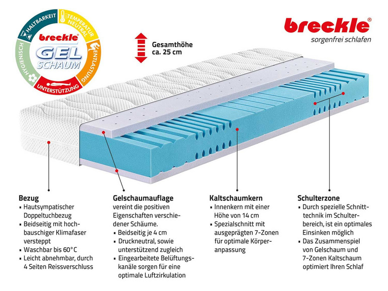 Koudschuim matras Gel-Sensation First Class