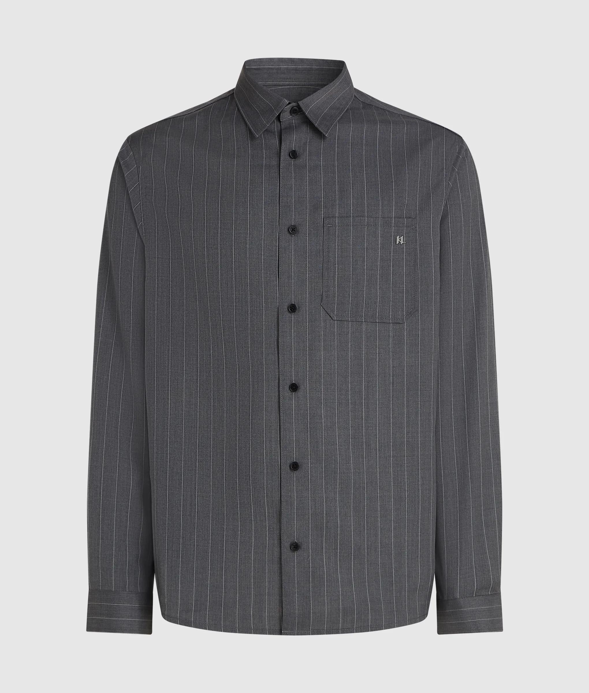 Gestreept wollen blend shirt