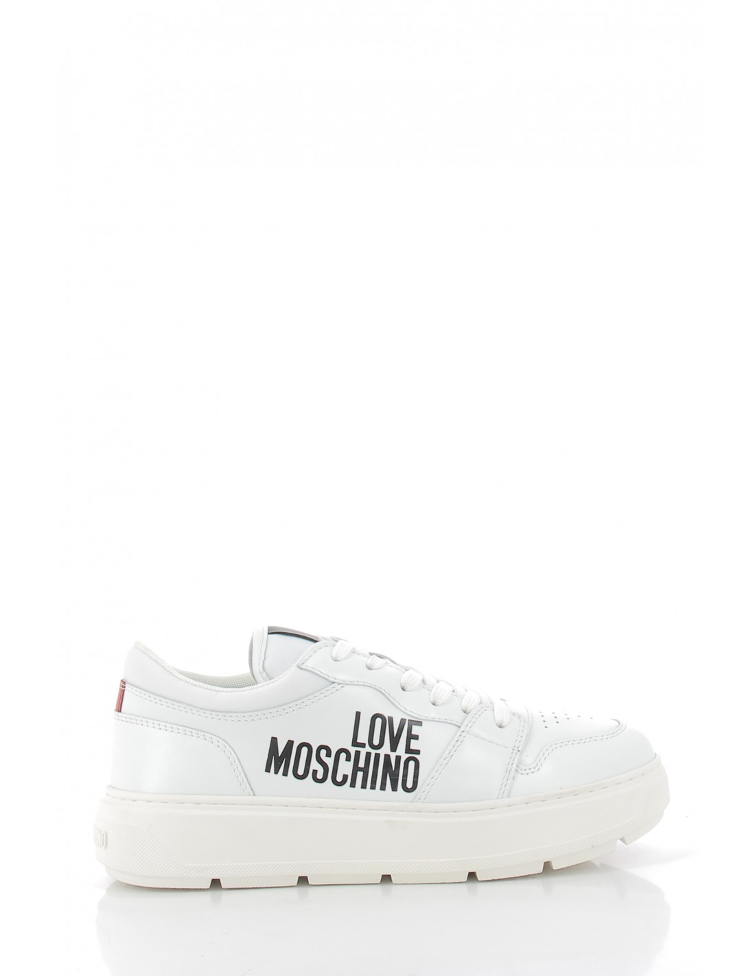 moschino love baskets compensées femme sneakers bold cuir blanc