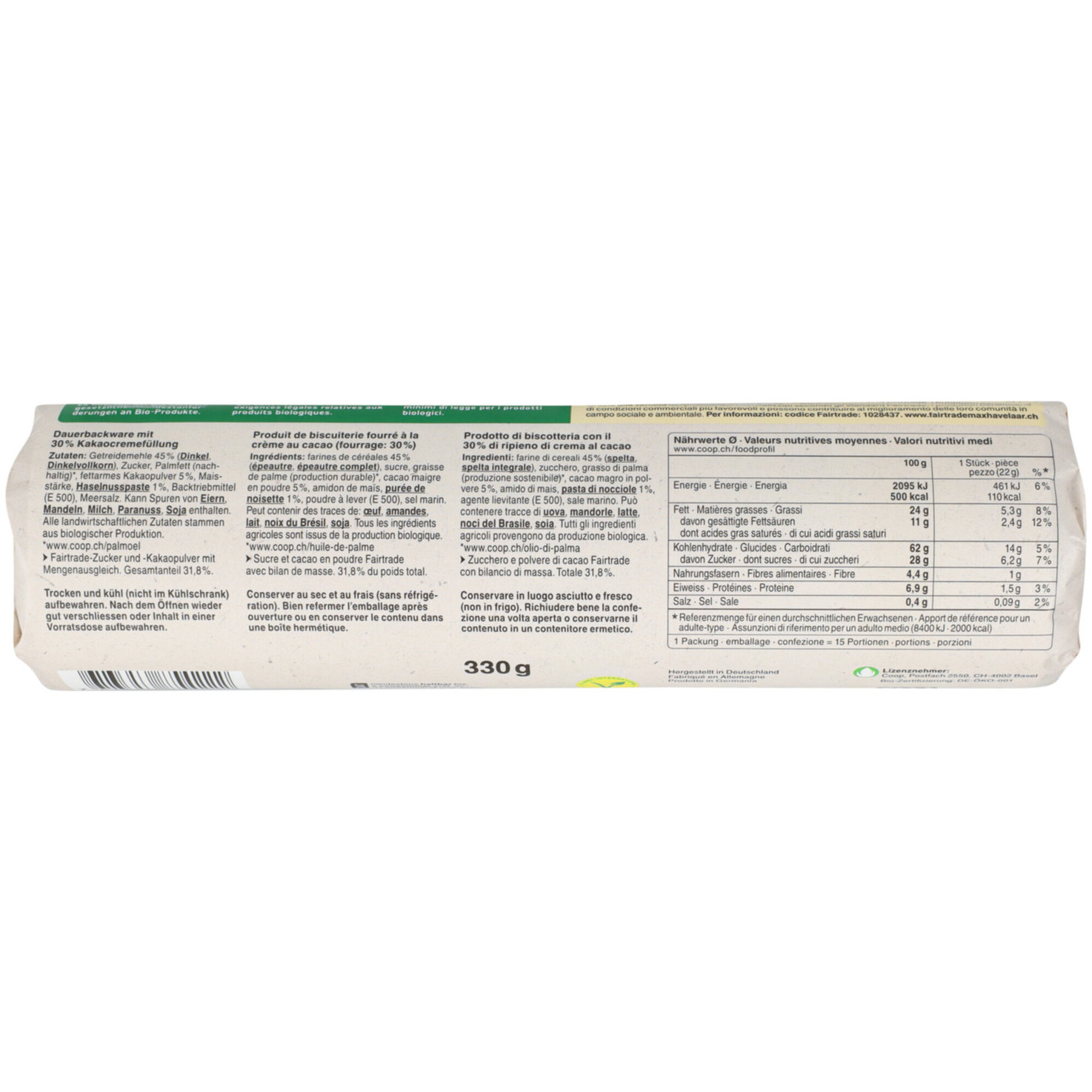 Naturaplan Bio Fairtrade Doppelkeks mit Kakaocreme