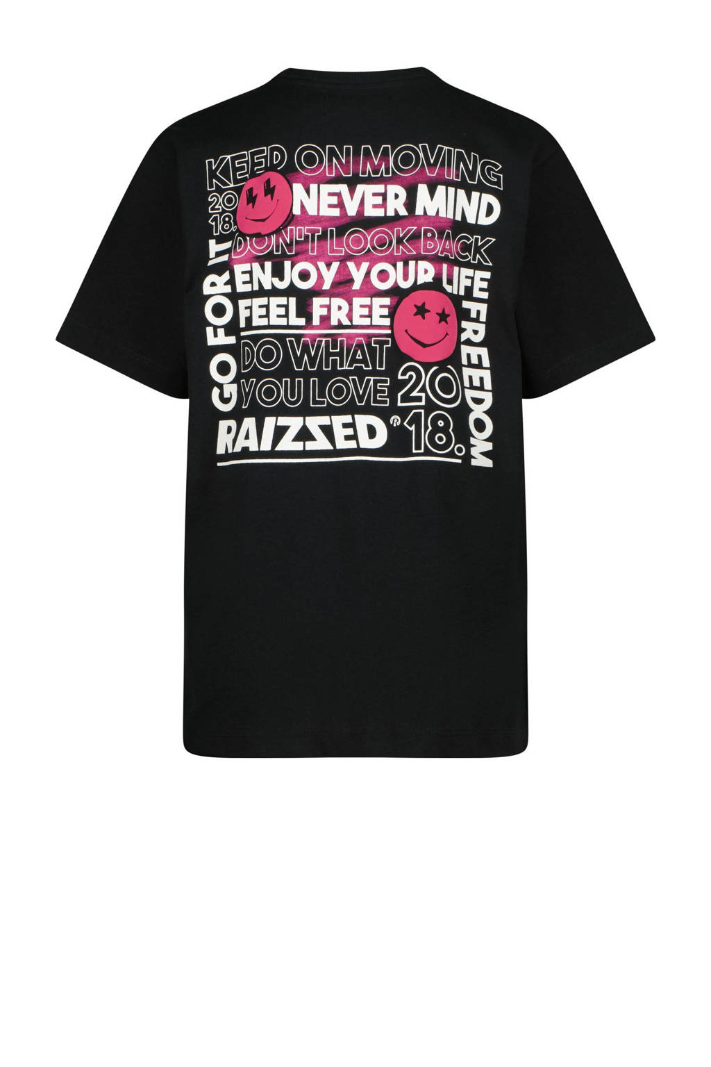 Raizzed T-shirt Safia met backprint zwart