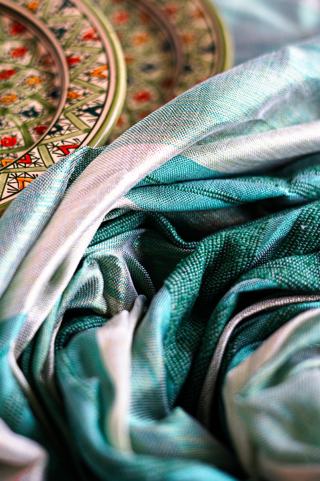 Decke aus Sabra, mint, T 300 cm, B 200 cm von fischer's lagerhaus