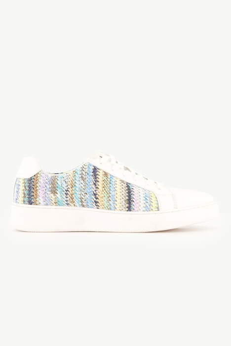 Raffia-Sneaker, Materialmix, Wechselfußbett, Weite H