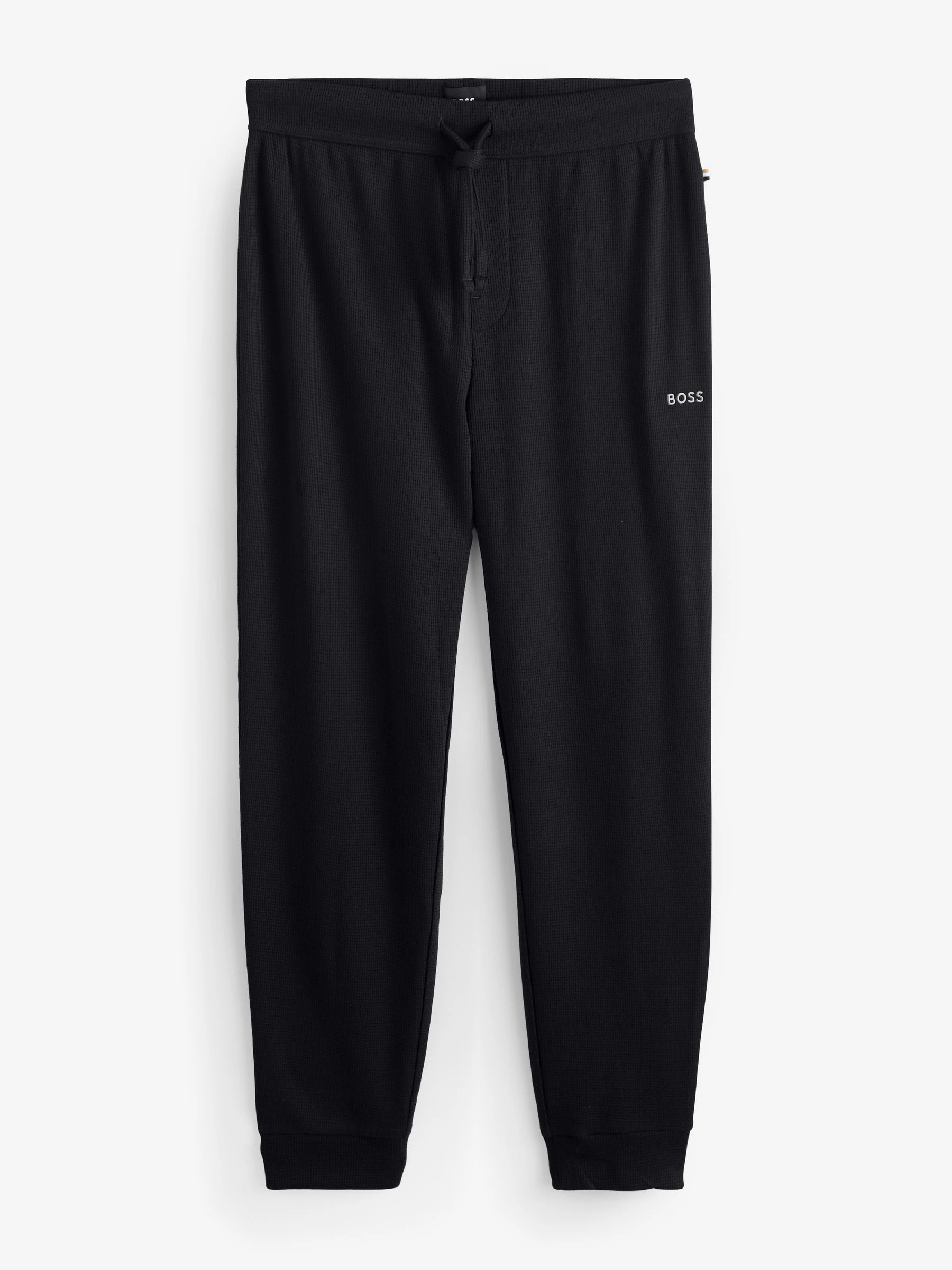 Zwart - BOSS joggingbroek met wafelpatroon