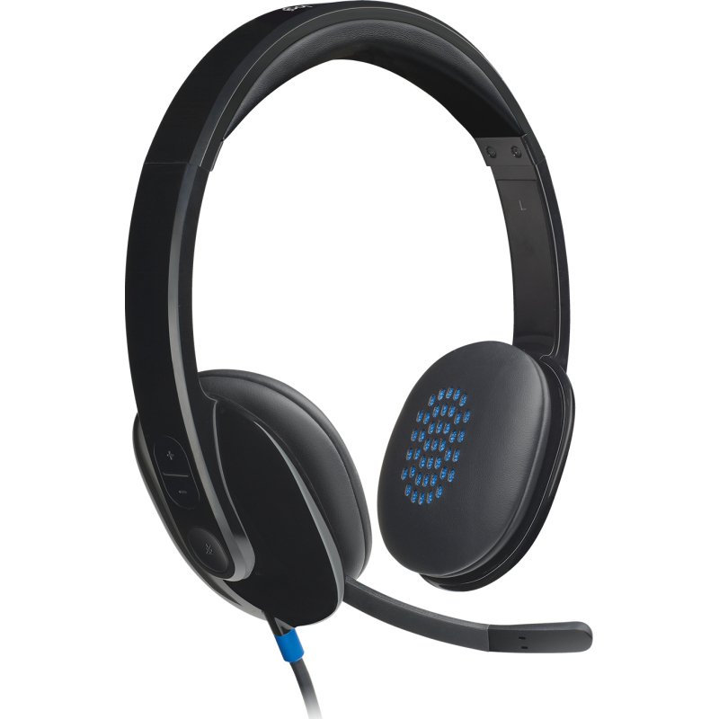 Logitech H540 USB Computer Headset Avec un son haute définition et des commandes sur l'oreillette