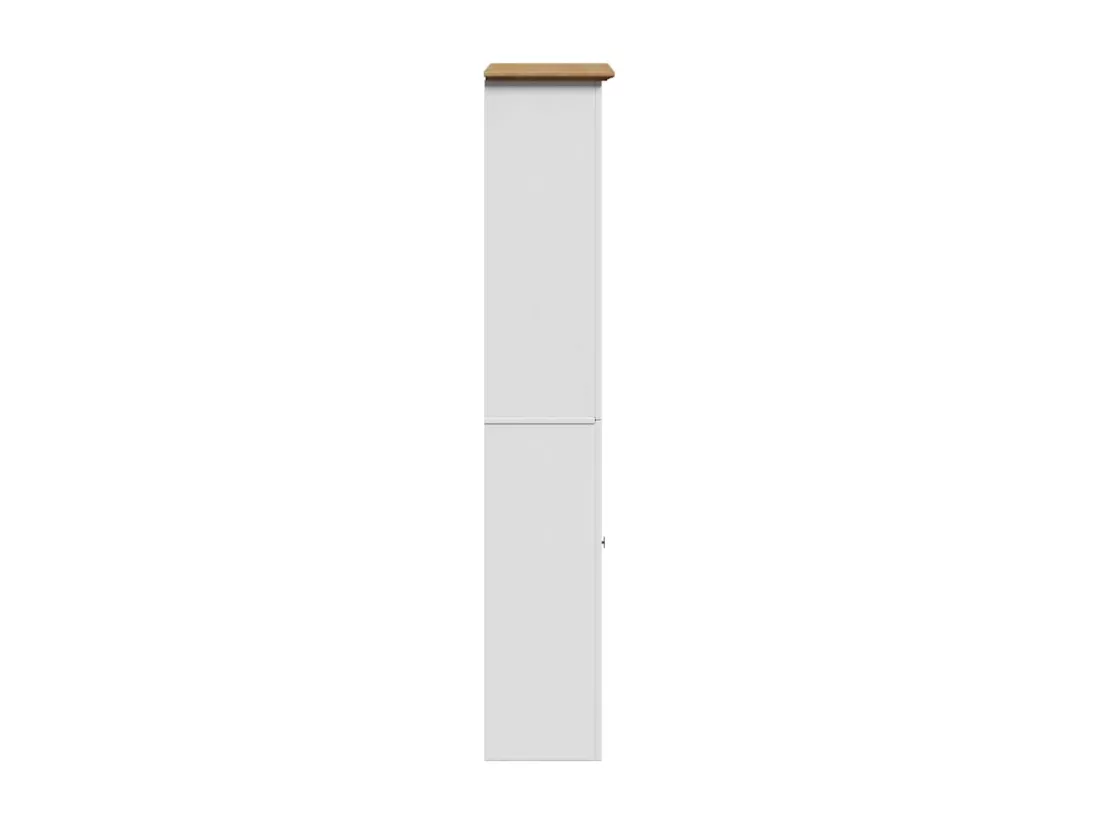 Armoire de salle de bain BODO blanc et marron 44x30x160 cm