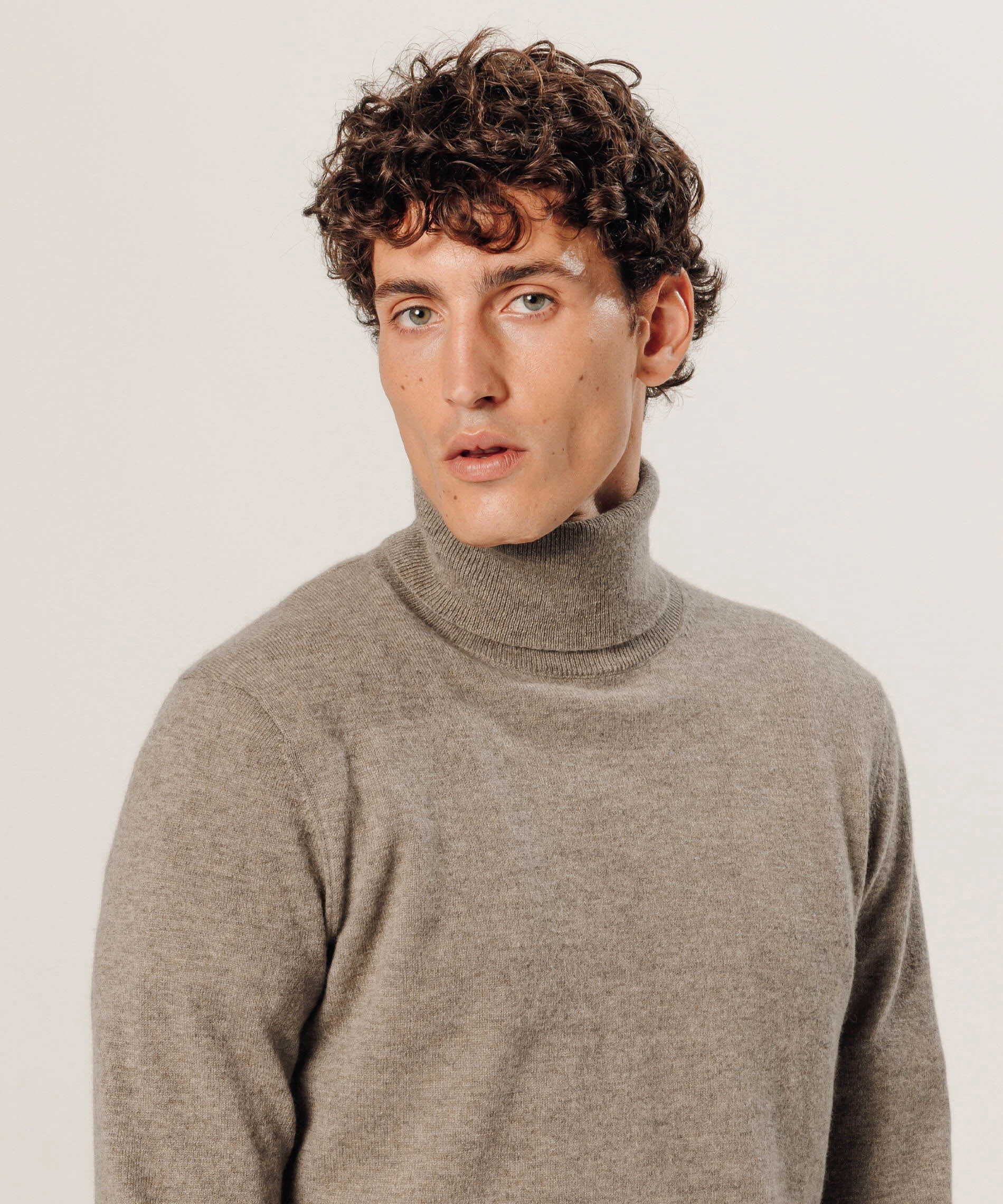 Pull col roulé en cachemire | Beige