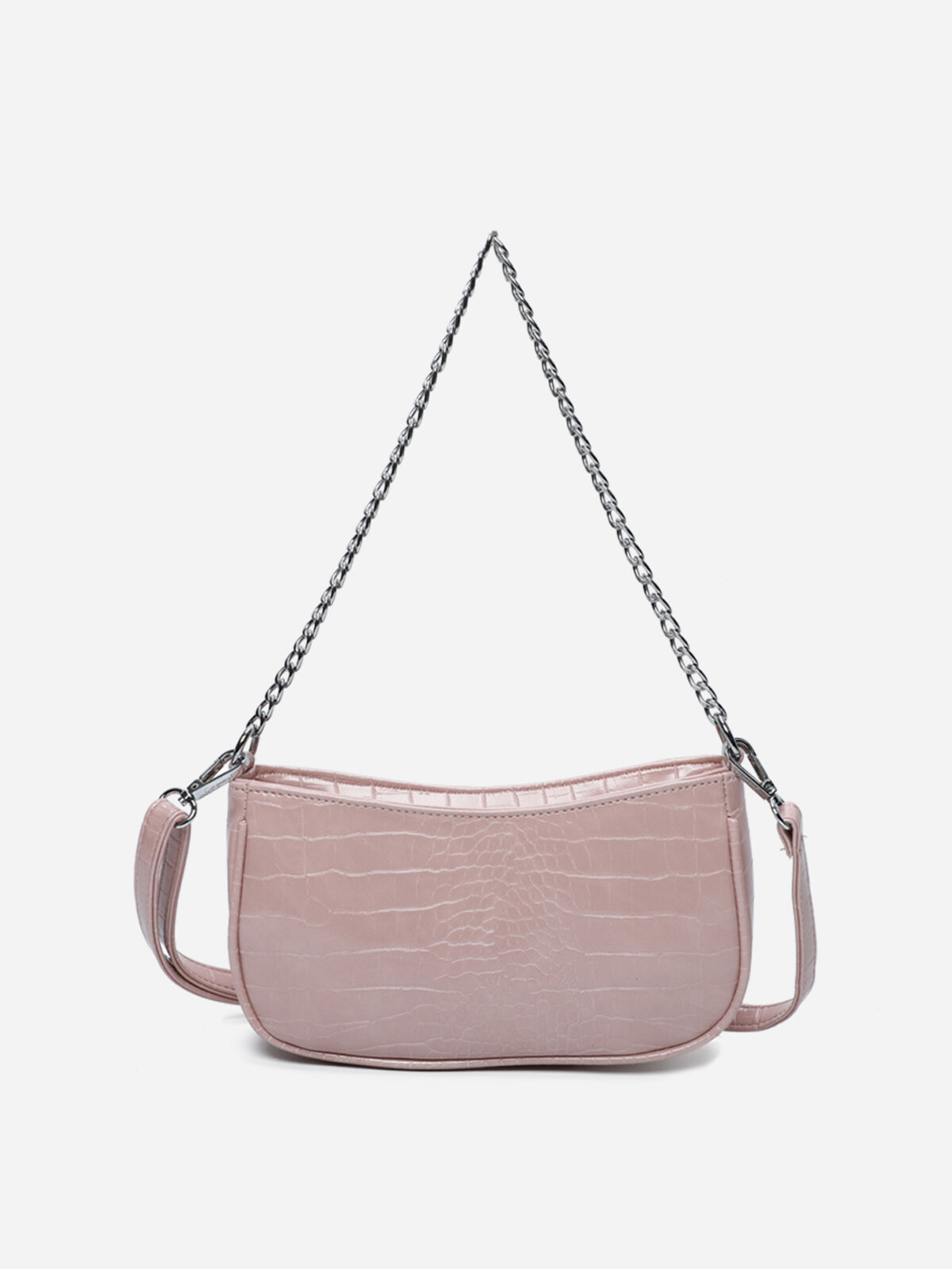Sac à main demi-lune verni- Rose